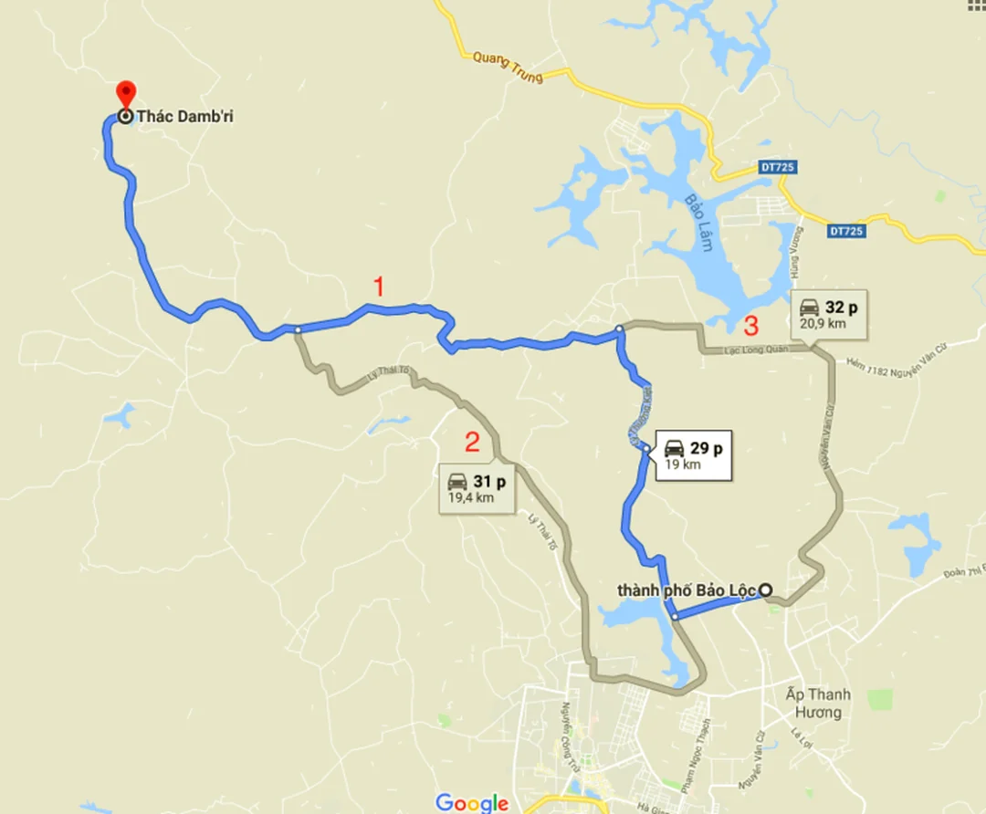 452 trần phú phường 2 bảo lộc lâm đồng - bản đồ từ trung tâm Bảo Lộc đi khu du lịch Đambri