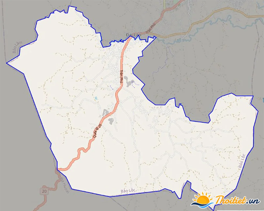 Bản đồ giao thông đại lào bảo lộc lâm đồng
