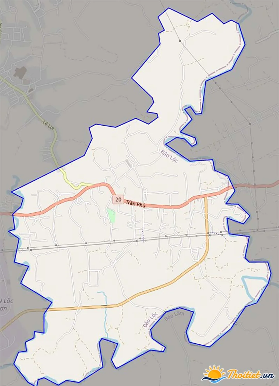 bản đồ giao thông xã Lộc Nga Bảo Lộc Lâm Đồng