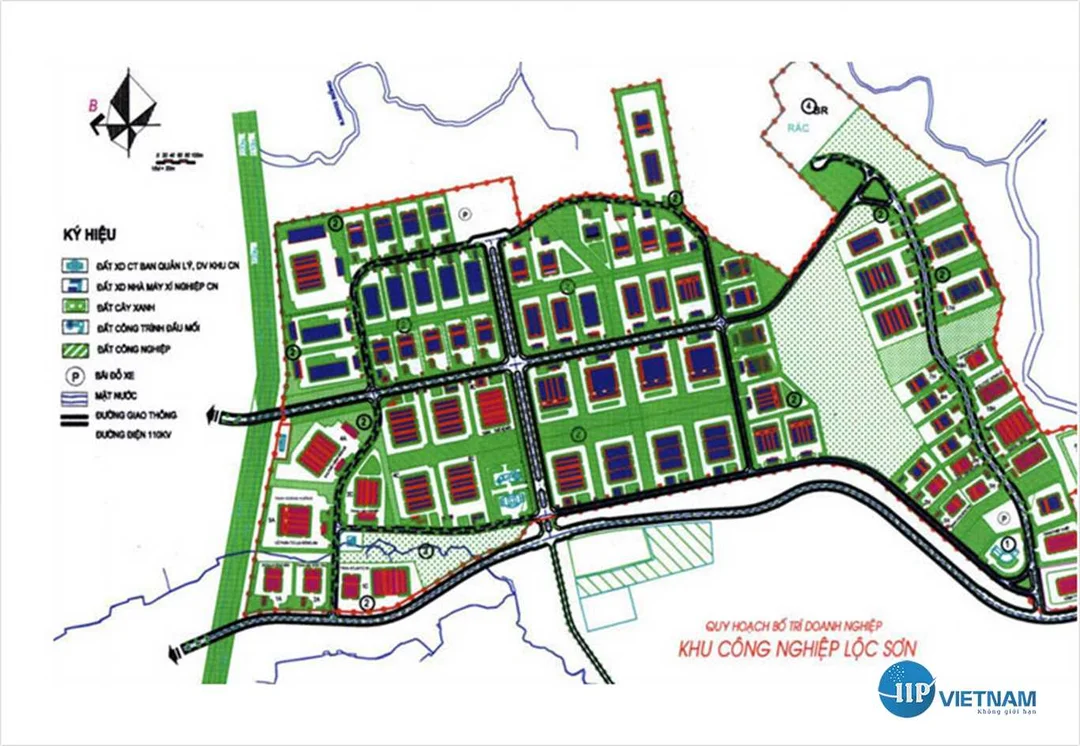 khu công nghiệp lộc sơn tp bảo lộc lâm đồng nhìn từ khu vực nhà xưởng