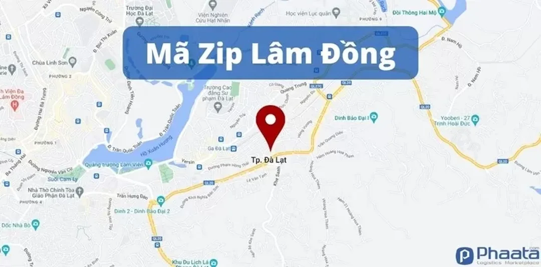 mã bưu chính bảo lộc lâm đồng trên bản đồ mã ZIP Lâm Đồng